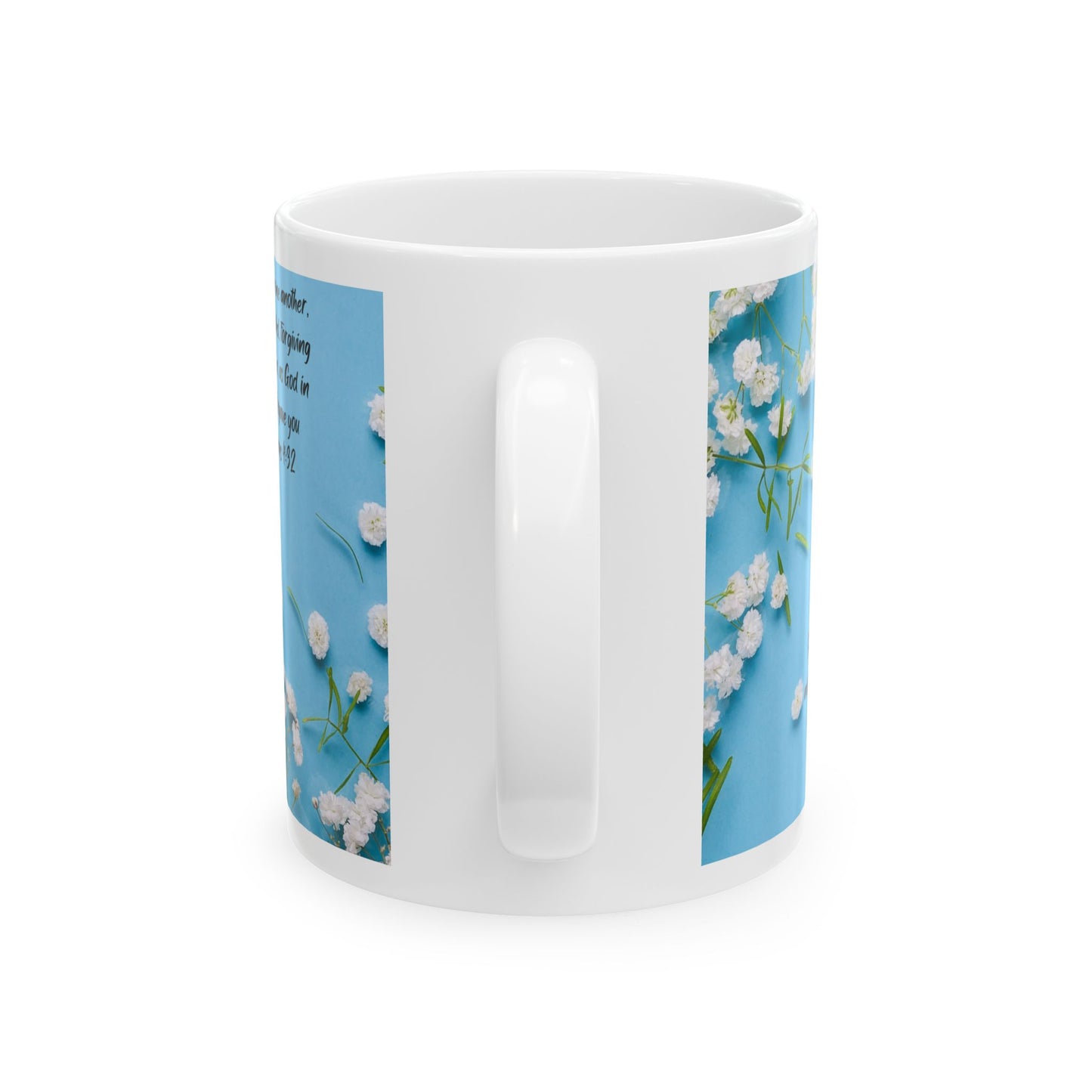 Inspirational Floral Ceramic Mug with Hebrews 11:1 | Coffee Cup for Faithful Moments
