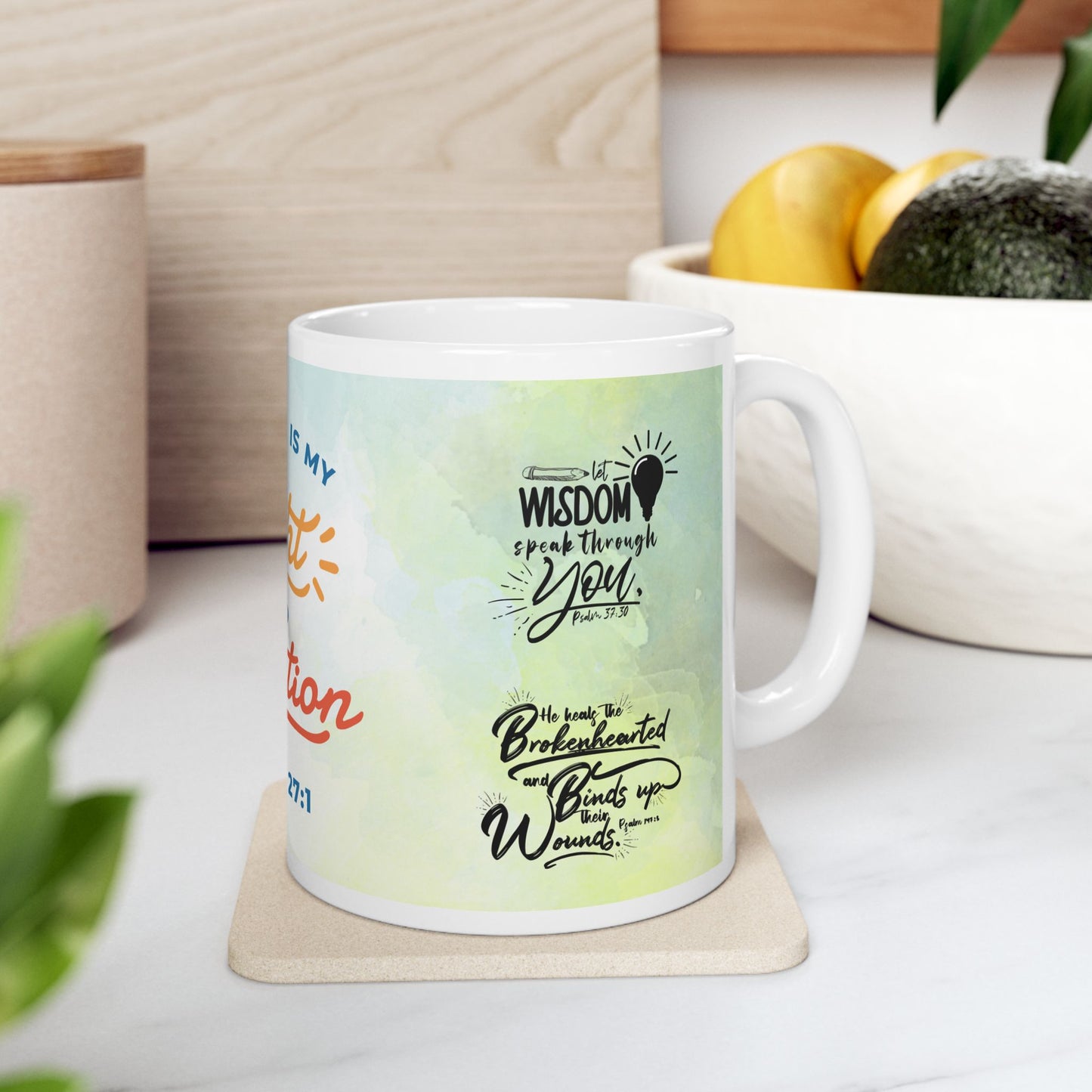 Inspirational Ceramic Mug - Light & Salvation Scripture Coffee Cup