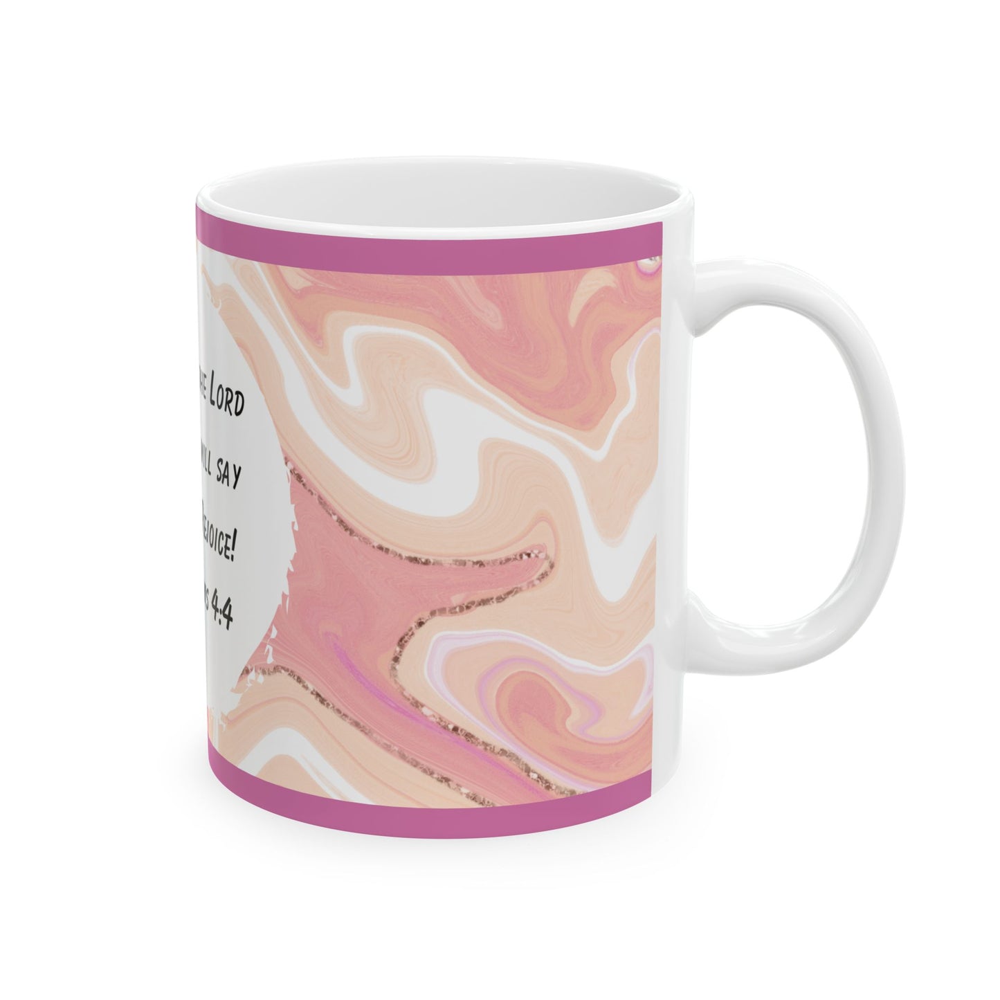 Inspirational Ceramic Mug - Rejoice in the Lord
