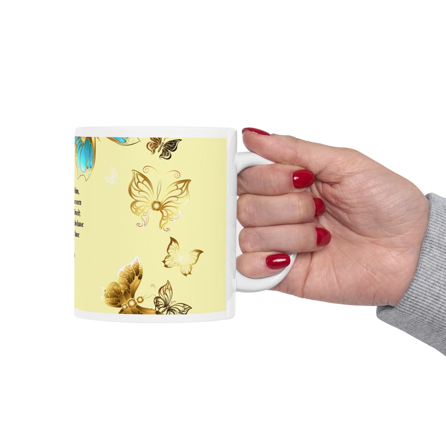 Inspirational Butterfly Mug, Faith-Based Coffee Mug, Gift for Believers