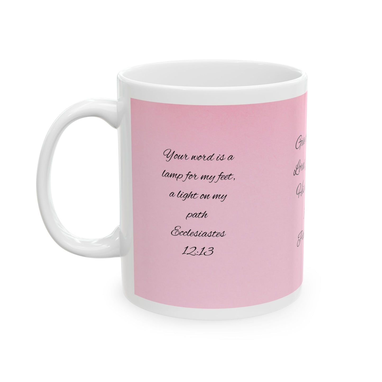 Religious Ceramic Mug with Inspirational Psalm Quote, Christian Gift