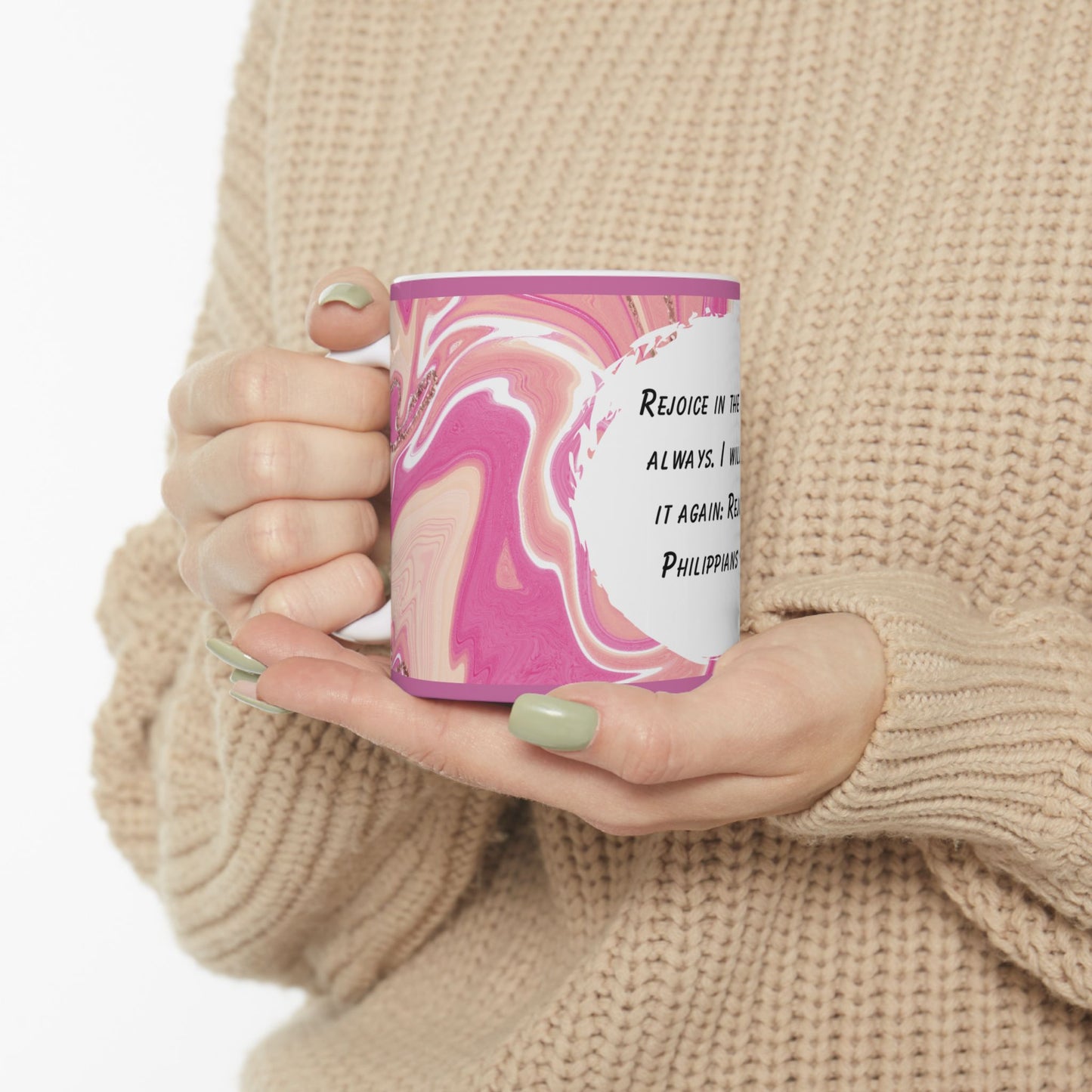 Inspirational Ceramic Mug - Rejoice in the Lord
