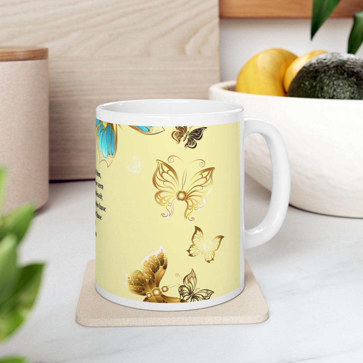 Inspirational Butterfly Mug, Faith-Based Coffee Mug, Gift for Believers