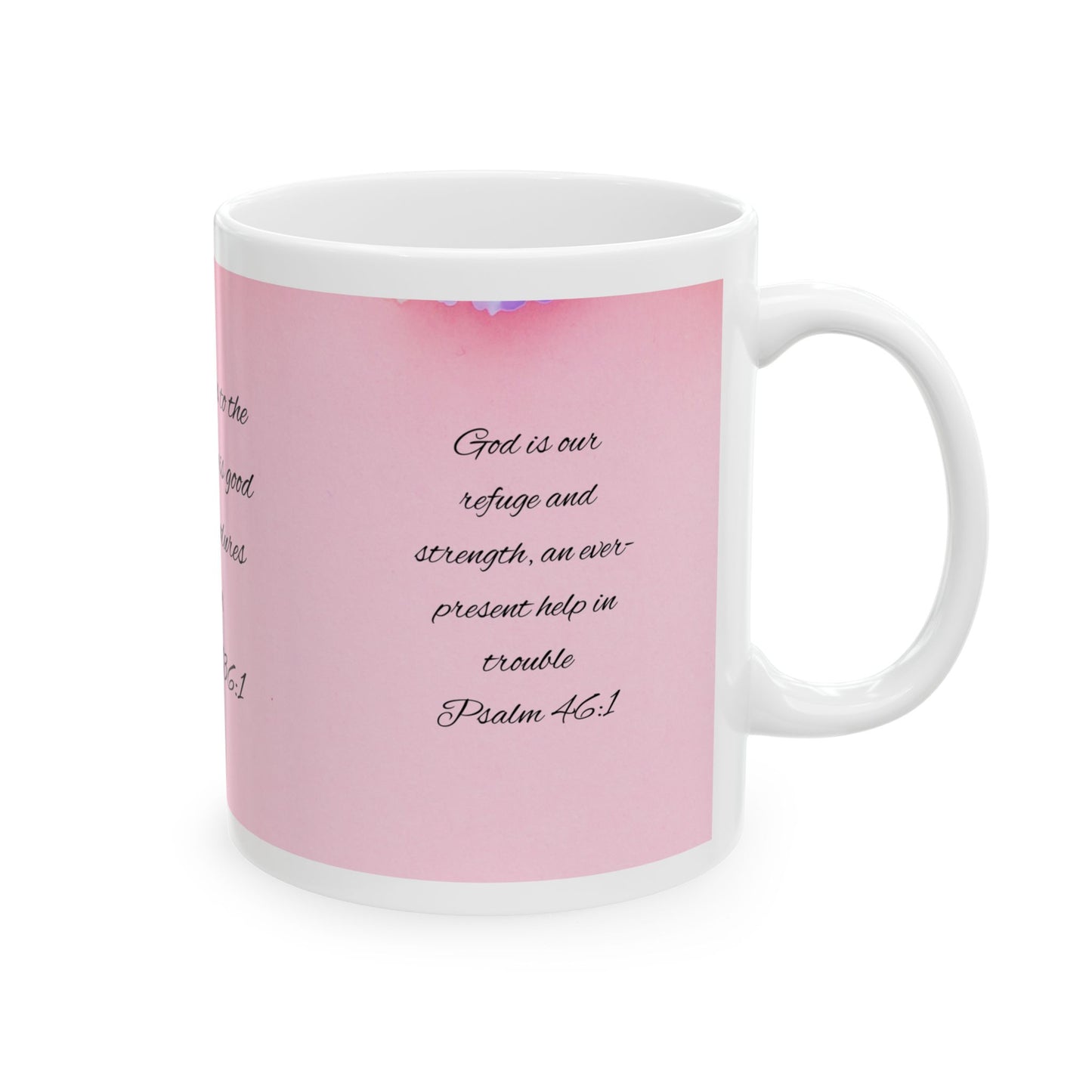 Religious Ceramic Mug with Inspirational Psalm Quote, Christian Gift