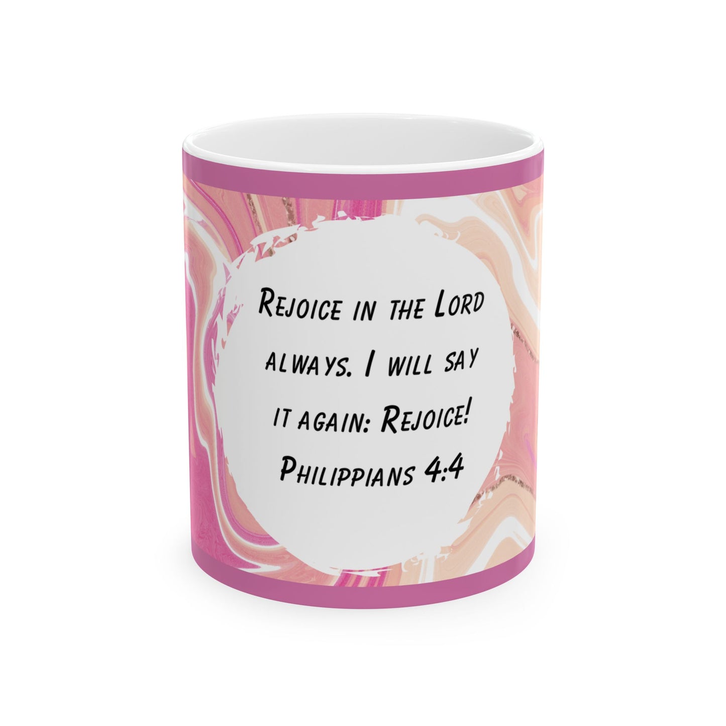 Inspirational Ceramic Mug - Rejoice in the Lord