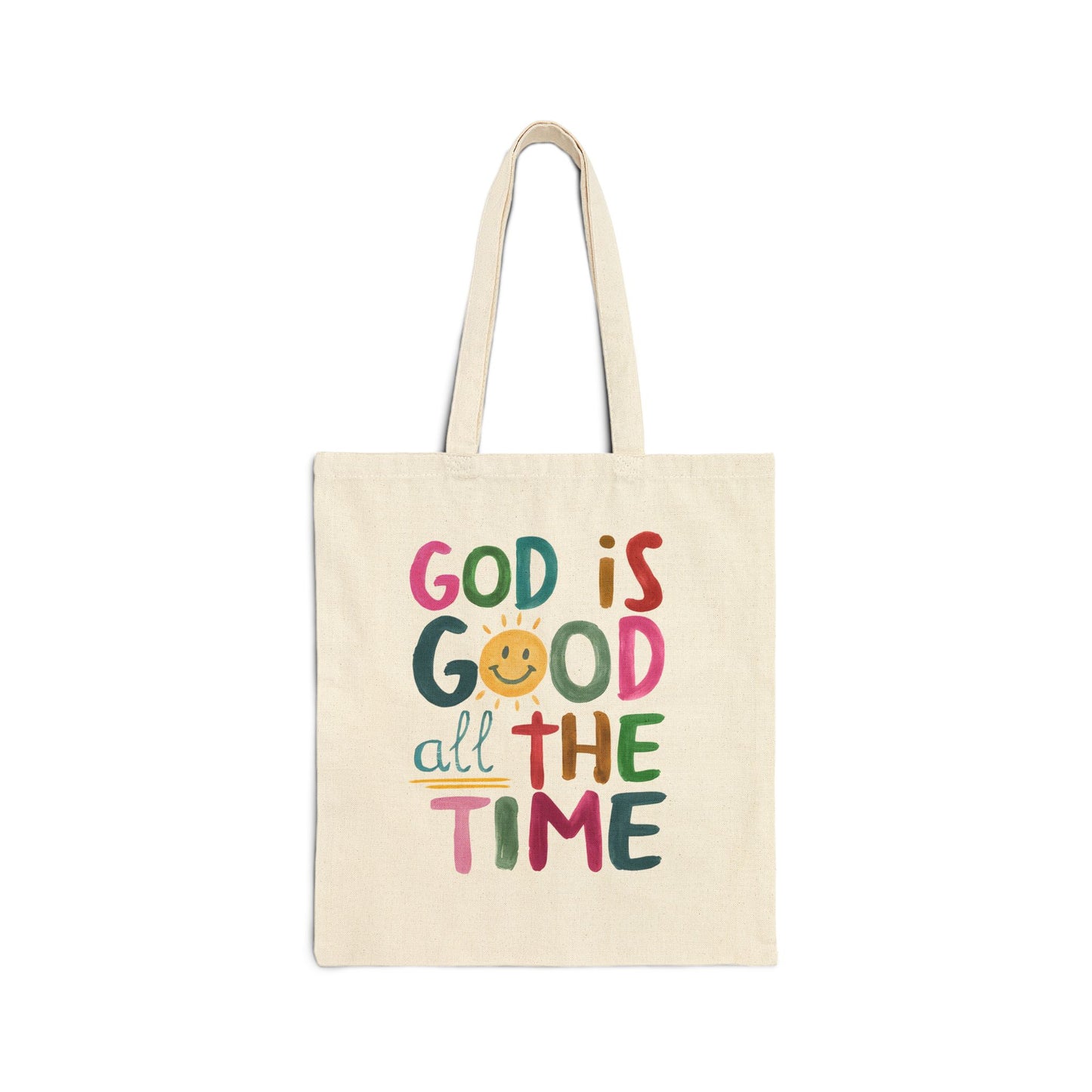 Cotton Canvas Tote Bag with Inspirational Quote