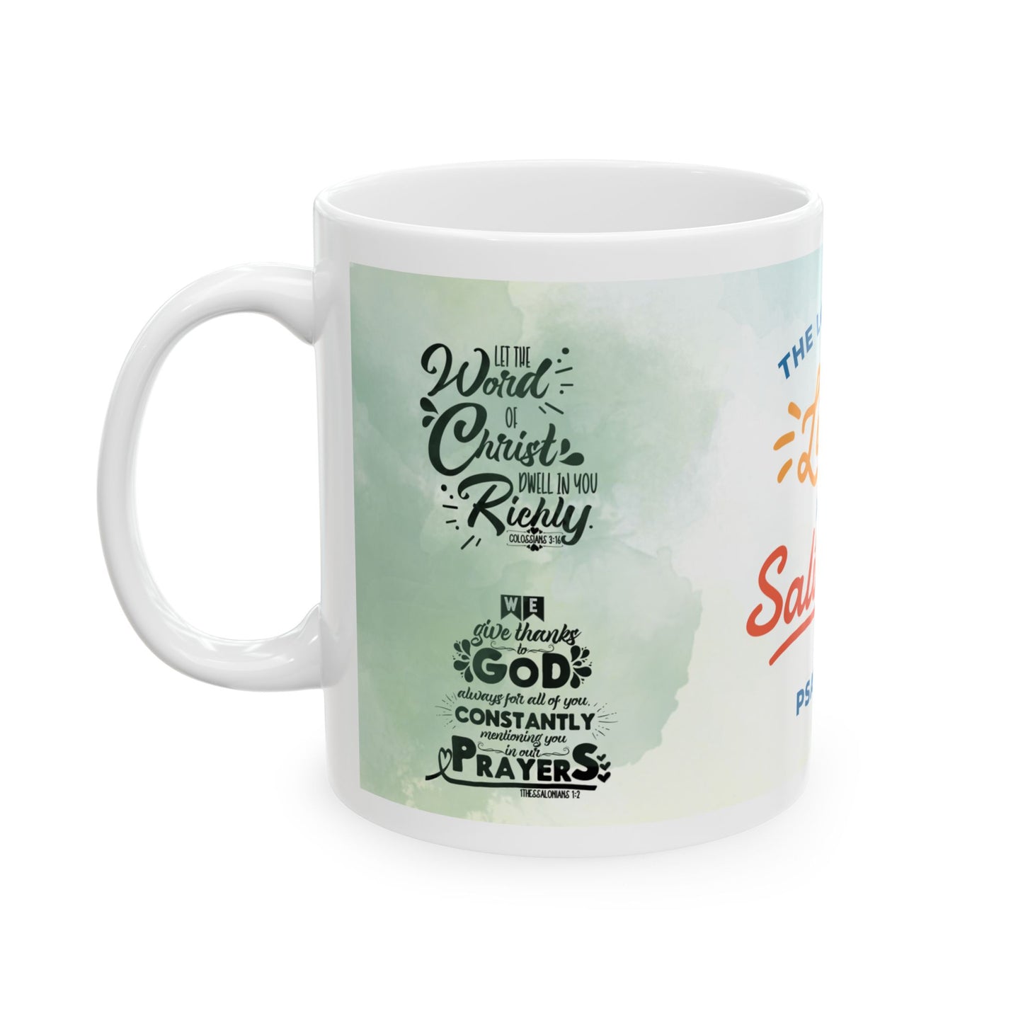 Inspirational Ceramic Mug - Light & Salvation Scripture Coffee Cup