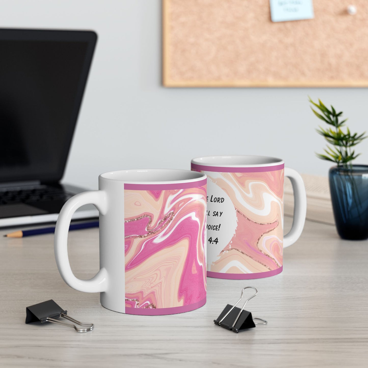 Inspirational Ceramic Mug - Rejoice in the Lord