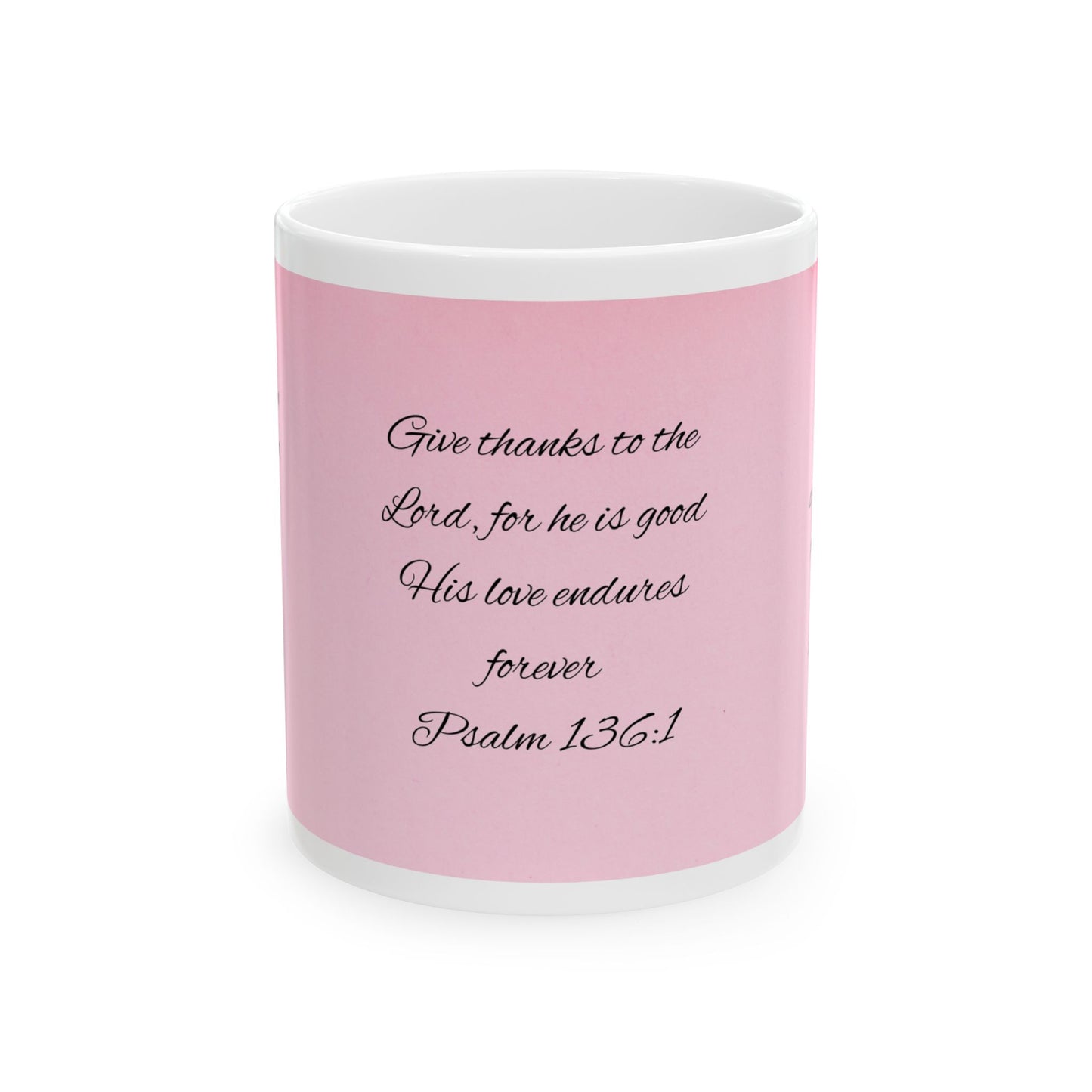 Religious Ceramic Mug with Inspirational Psalm Quote, Christian Gift