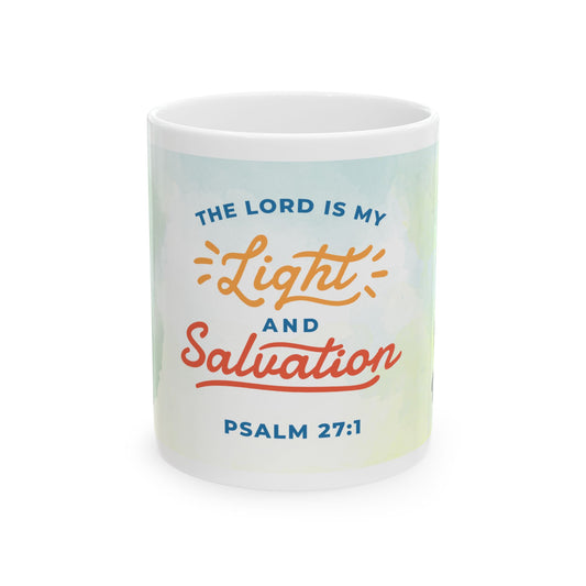 Inspirational Ceramic Mug - Light & Salvation Scripture Coffee Cup