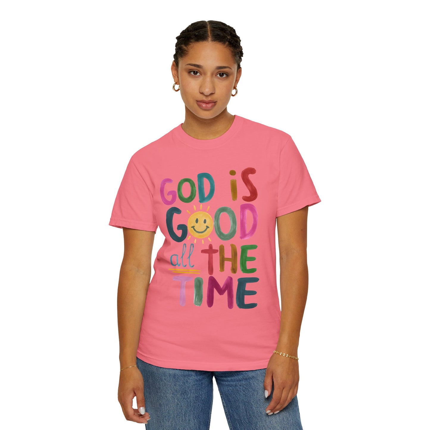 Inspirational Garment-Dyed T-Shirt | God is Good All the Time