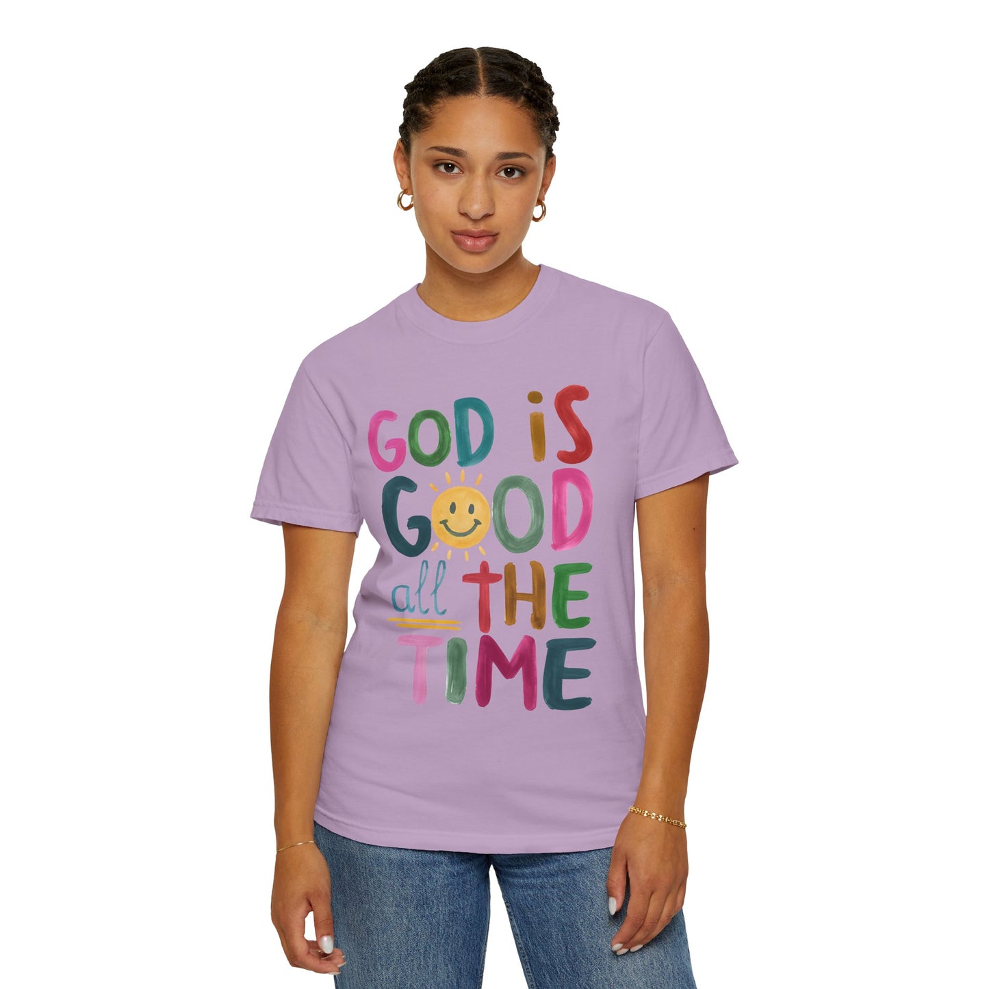 Inspirational Garment-Dyed T-Shirt | God is Good All the Time