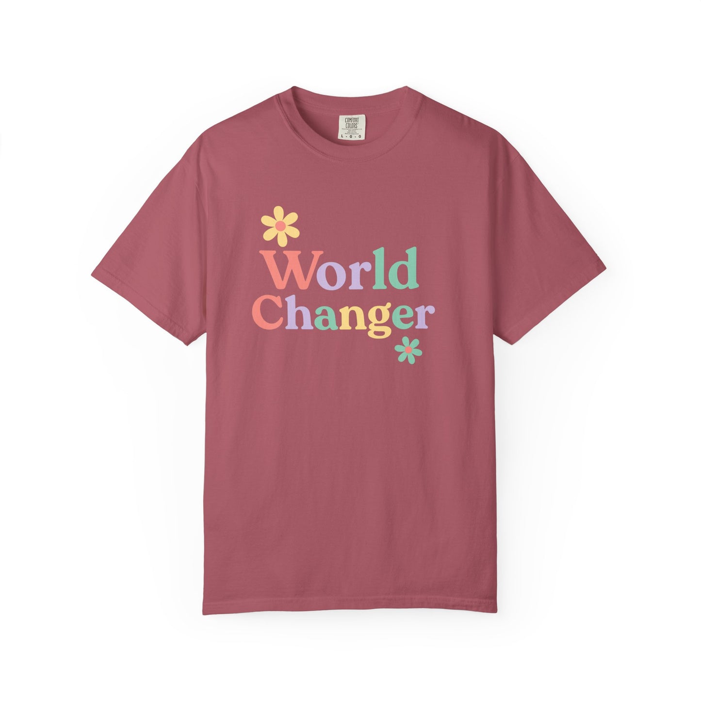 World Changer Unisex Garment-Dyed T-Shirt, Casual Tee, Positive Message Shirt