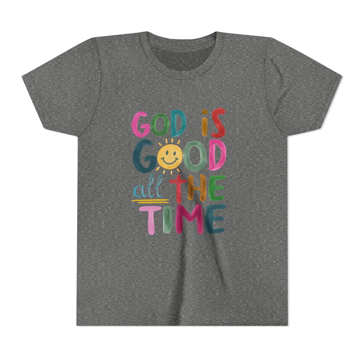 Youth Inspirational Tee - "God is Good All the Time", Faith T-Shirt for Kids