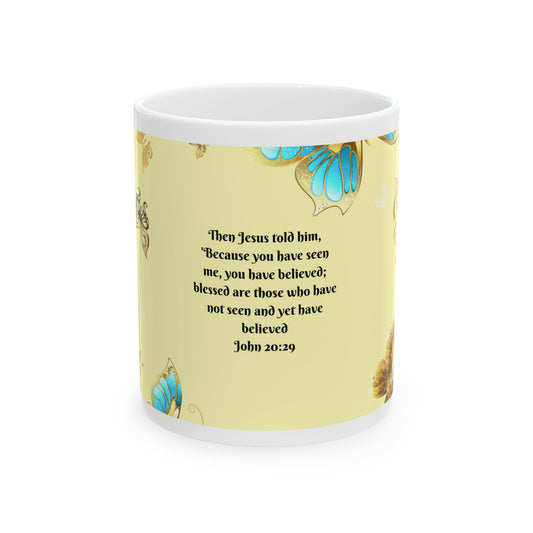 Inspirational Butterfly Mug, Faith-Based Coffee Mug, Gift for Believers