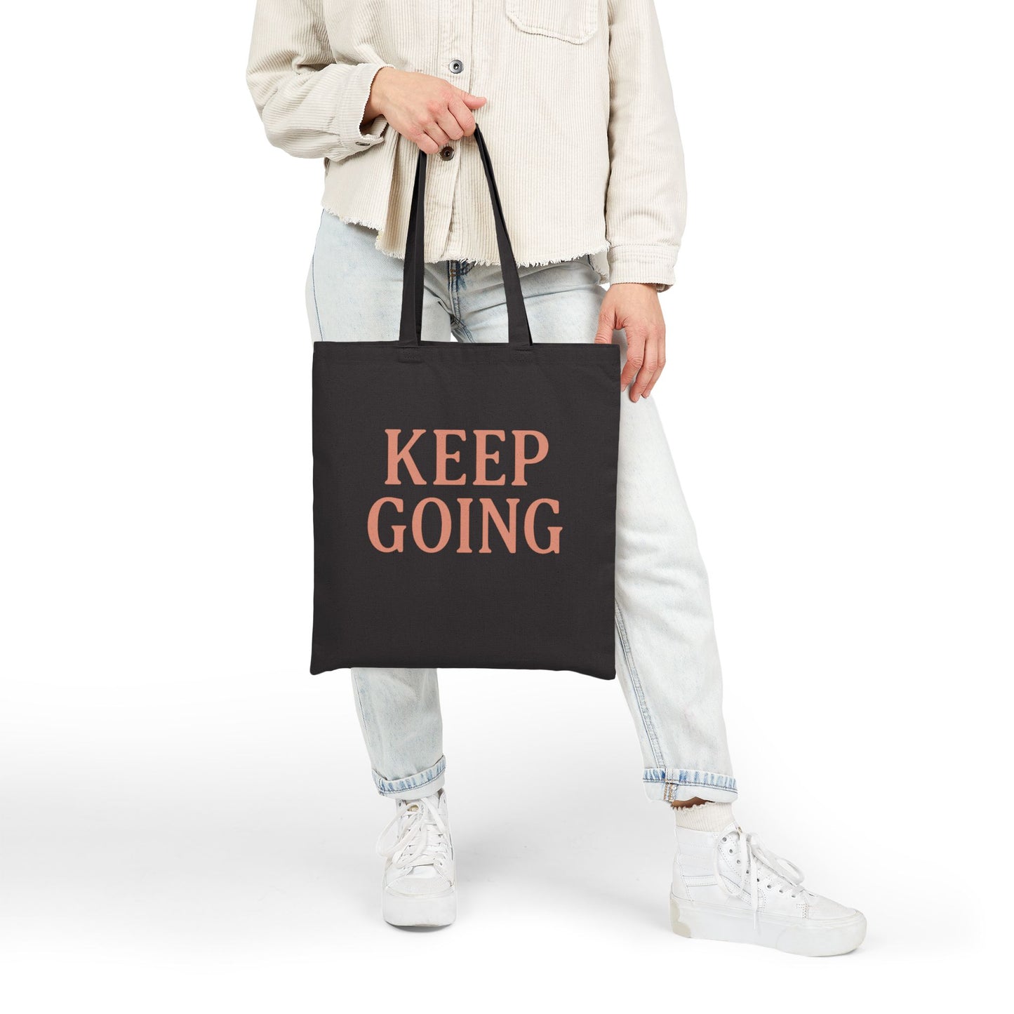 Motivational Cotton Canvas Tote Bag
