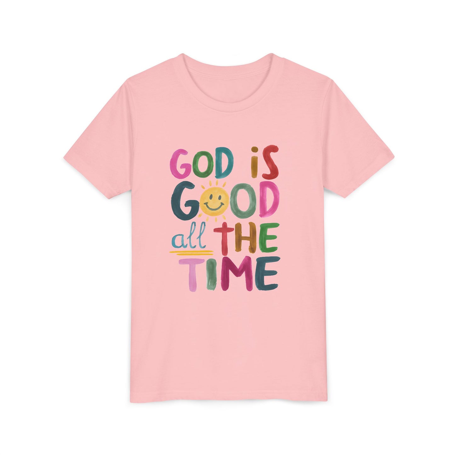 Youth Inspirational Tee - "God is Good All the Time", Faith T-Shirt for Kids
