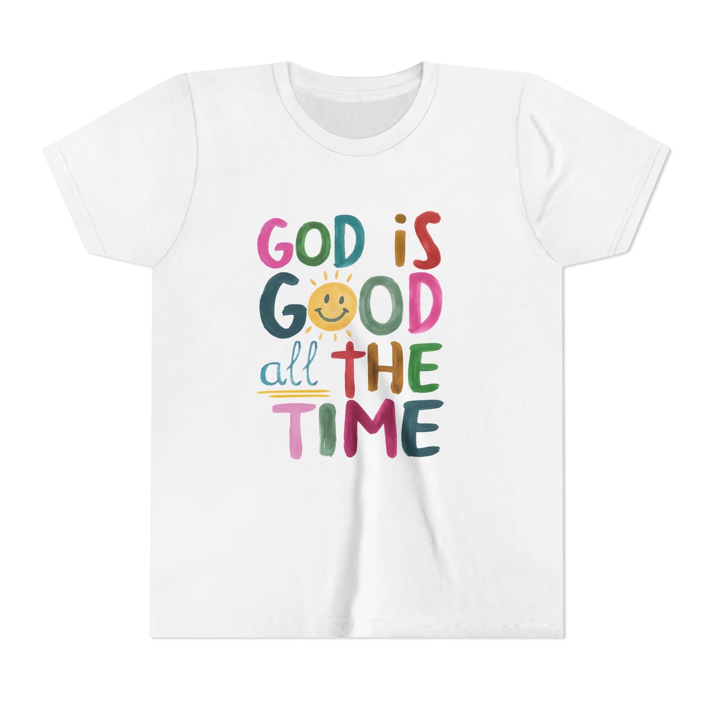 Youth Inspirational Tee - "God is Good All the Time", Faith T-Shirt for Kids