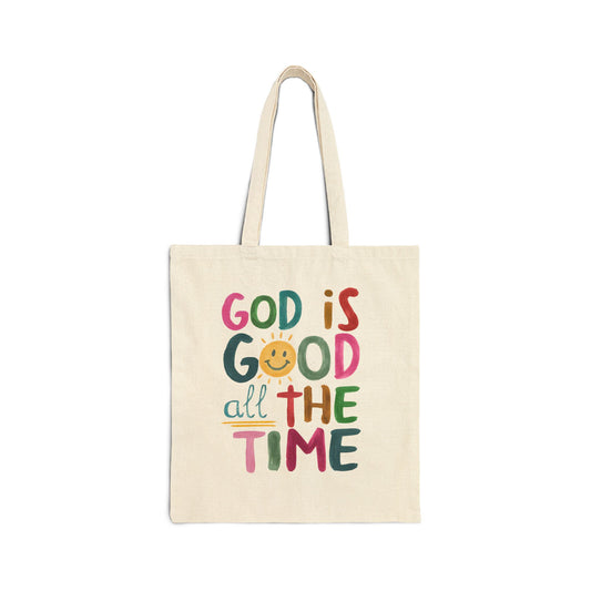 Cotton Canvas Tote Bag with Inspirational Quote