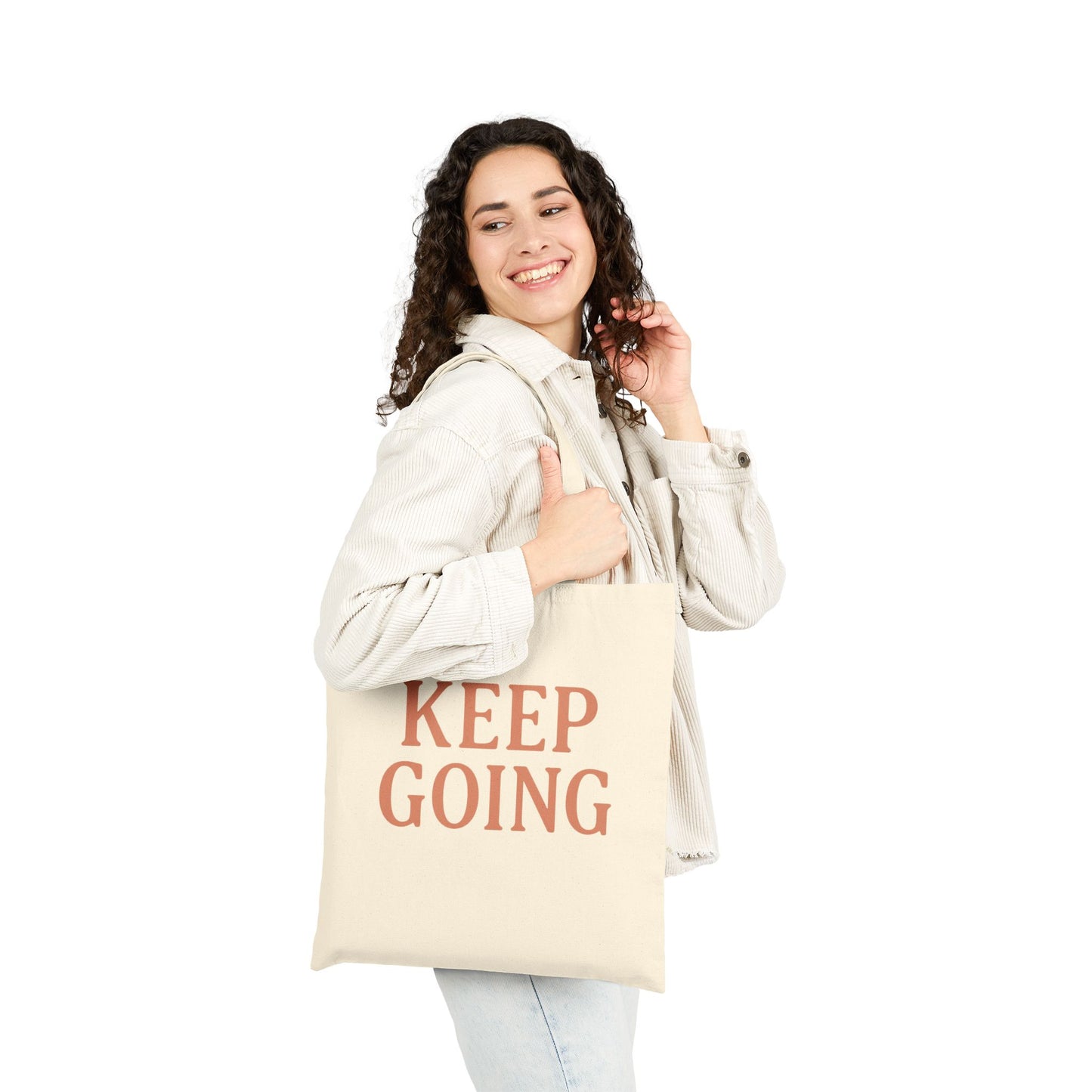 Motivational Cotton Canvas Tote Bag