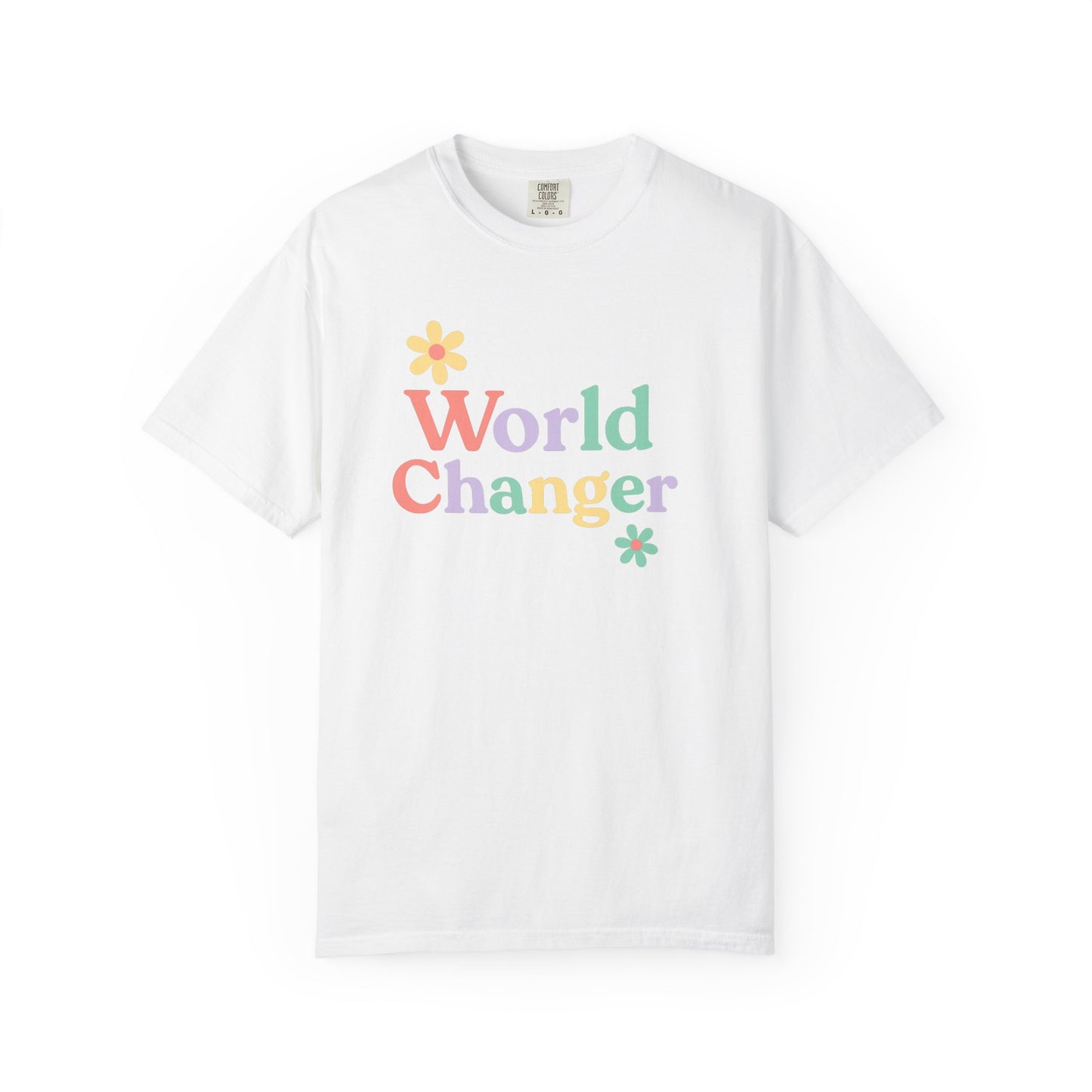 World Changer Unisex Garment-Dyed T-Shirt, Casual Tee, Positive Message Shirt