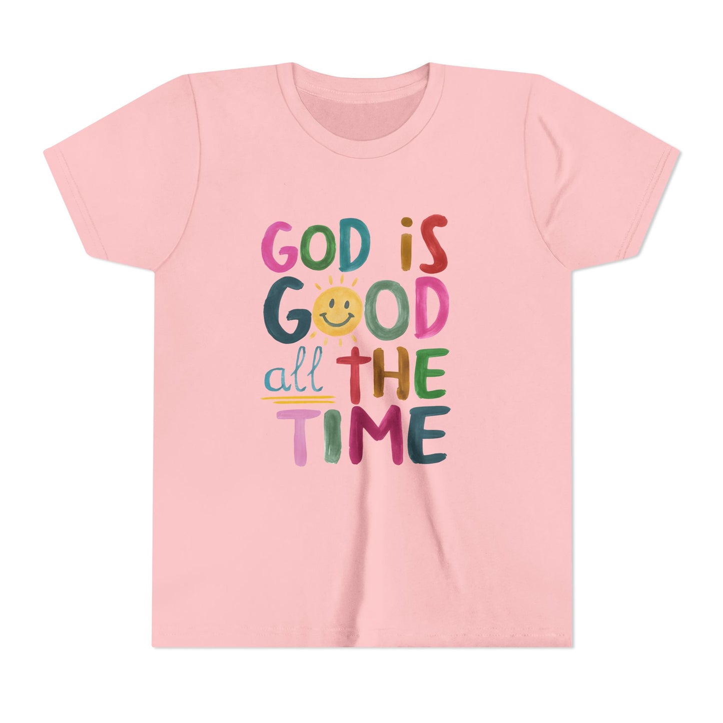 Youth Inspirational Tee - "God is Good All the Time", Faith T-Shirt for Kids