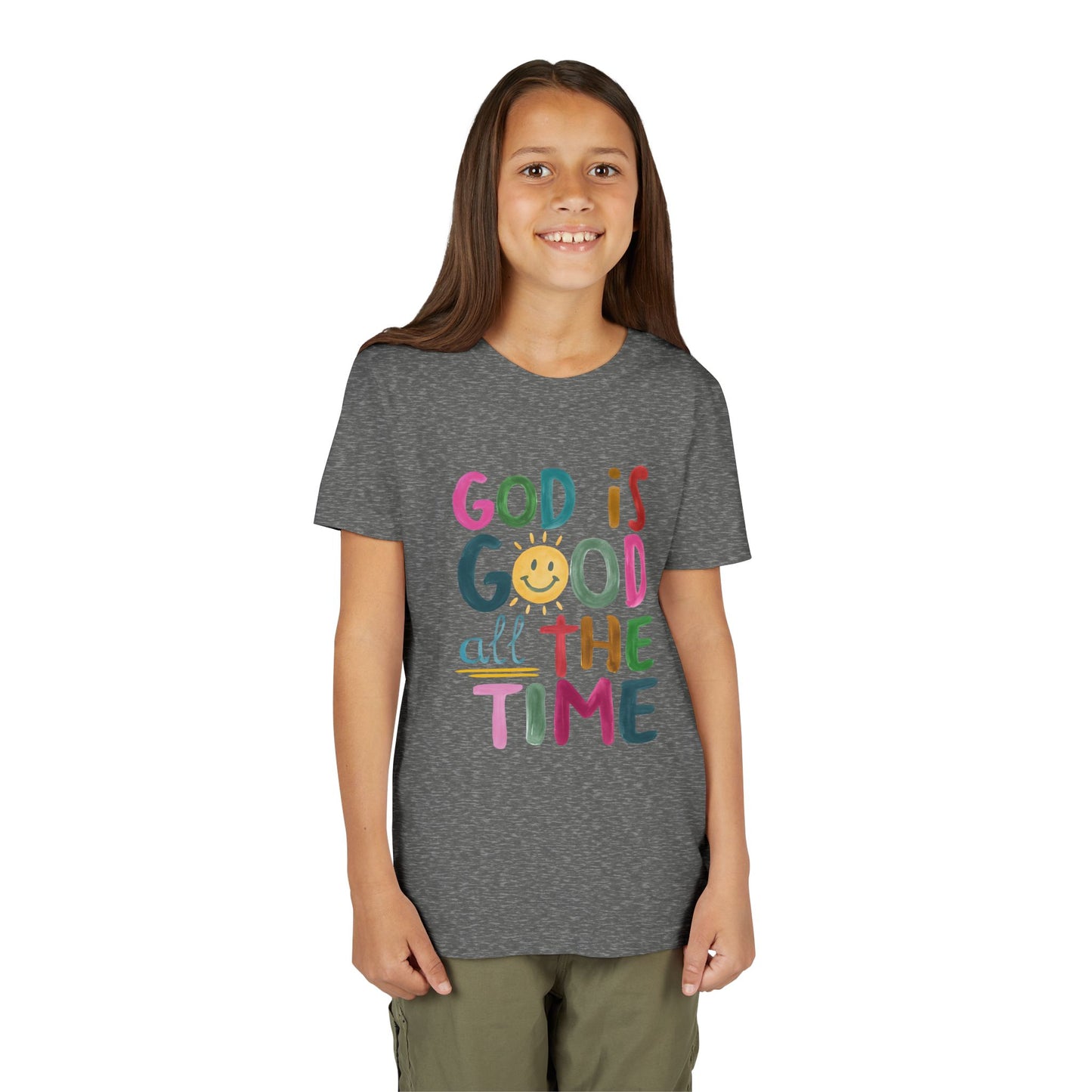 Youth Inspirational Tee - "God is Good All the Time", Faith T-Shirt for Kids