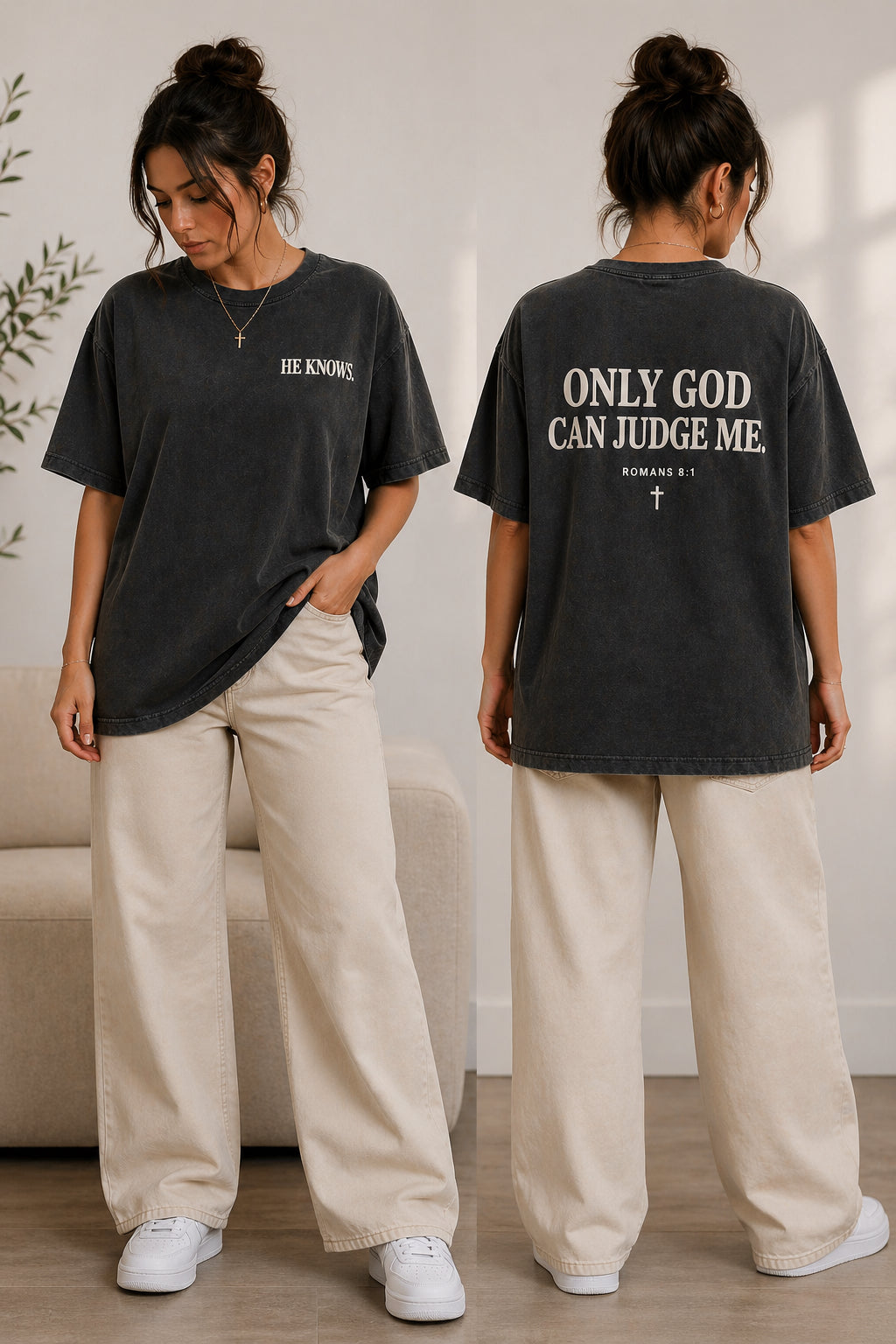 He Knows Shirt | Minimalist Christian Tee | Faith Based Unisex T-Shirt