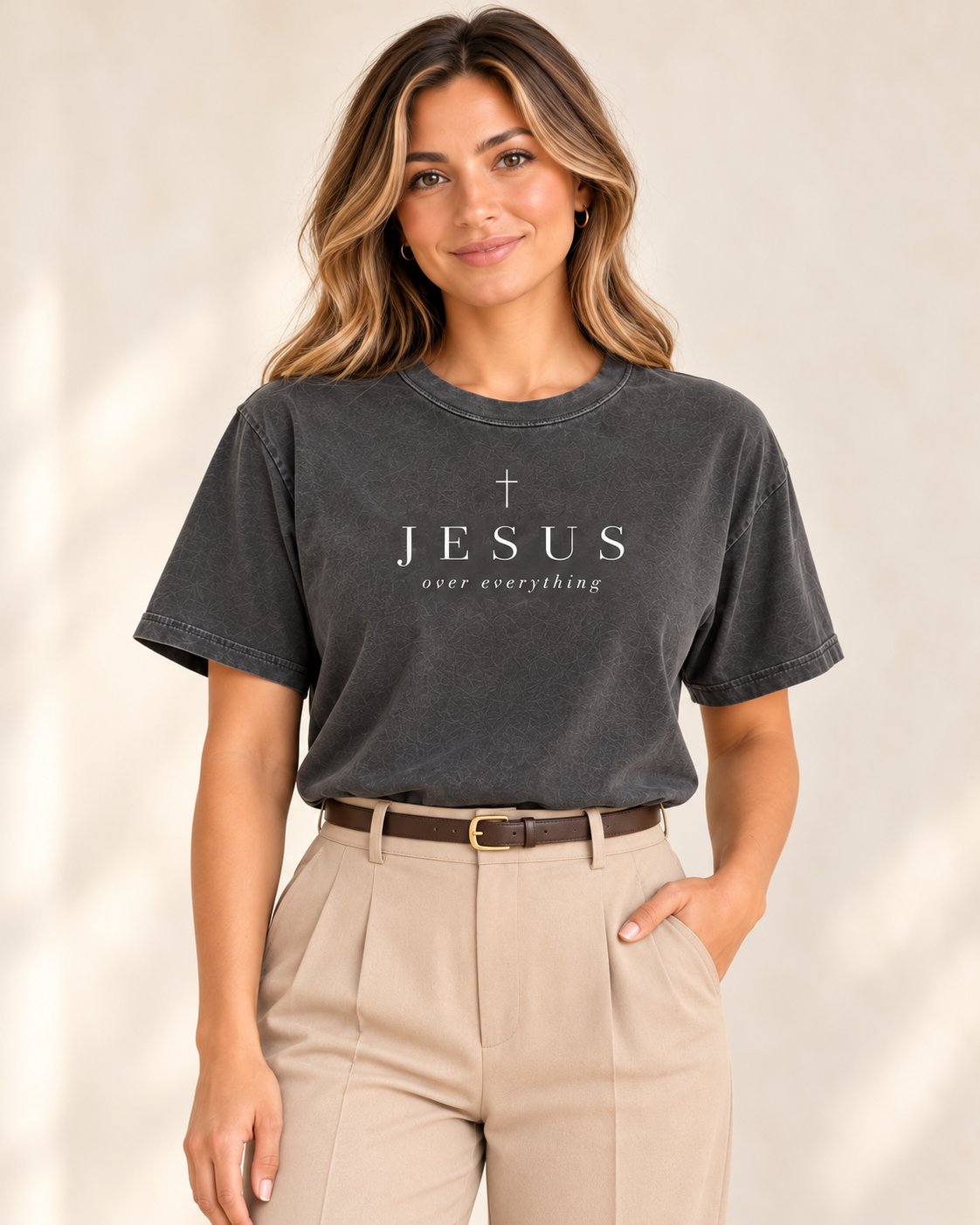 Jesus Over Everything T-shirts Unisex - Dark Grey