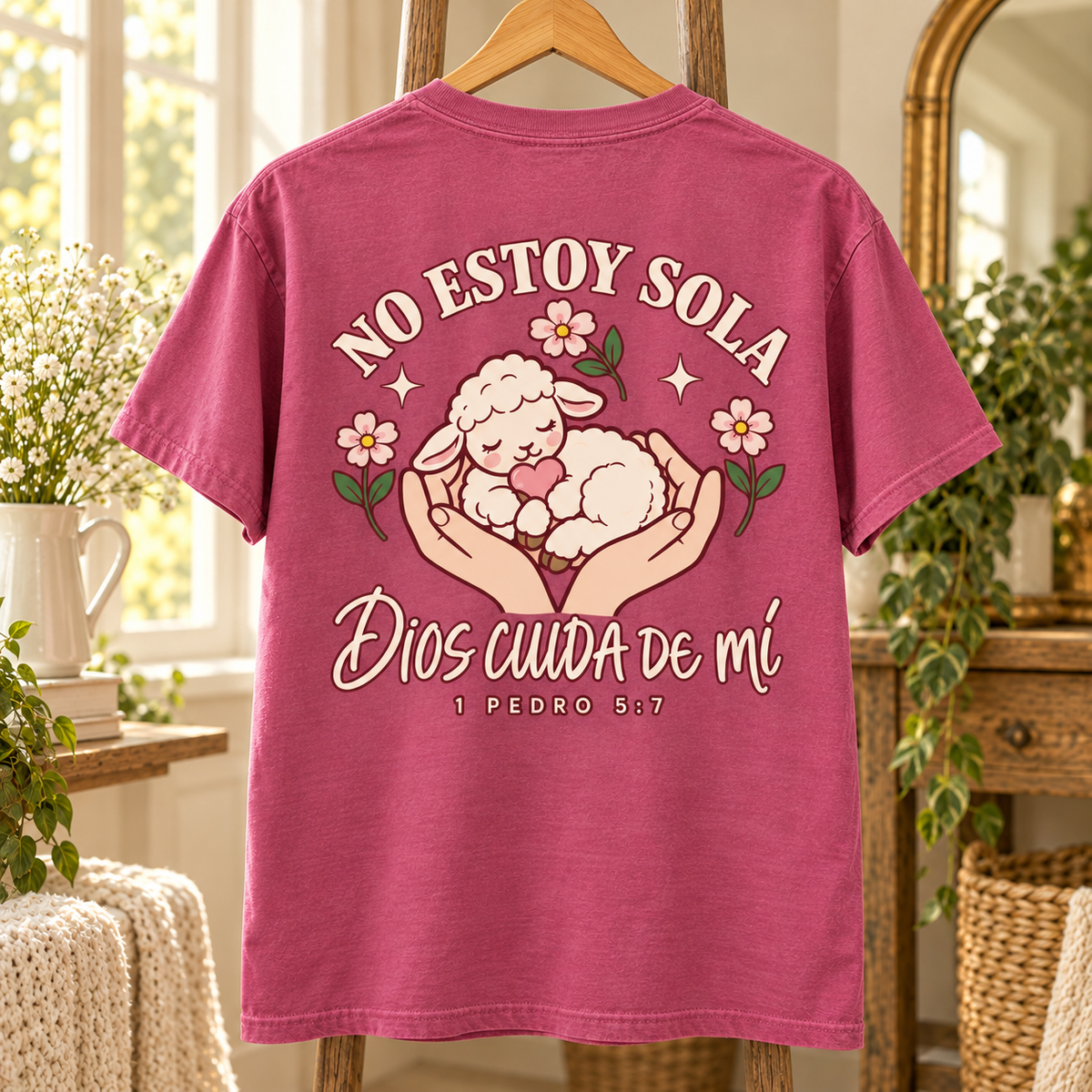No Estoy Sola – Comfort Colors® Christian T-Shirt | Pink